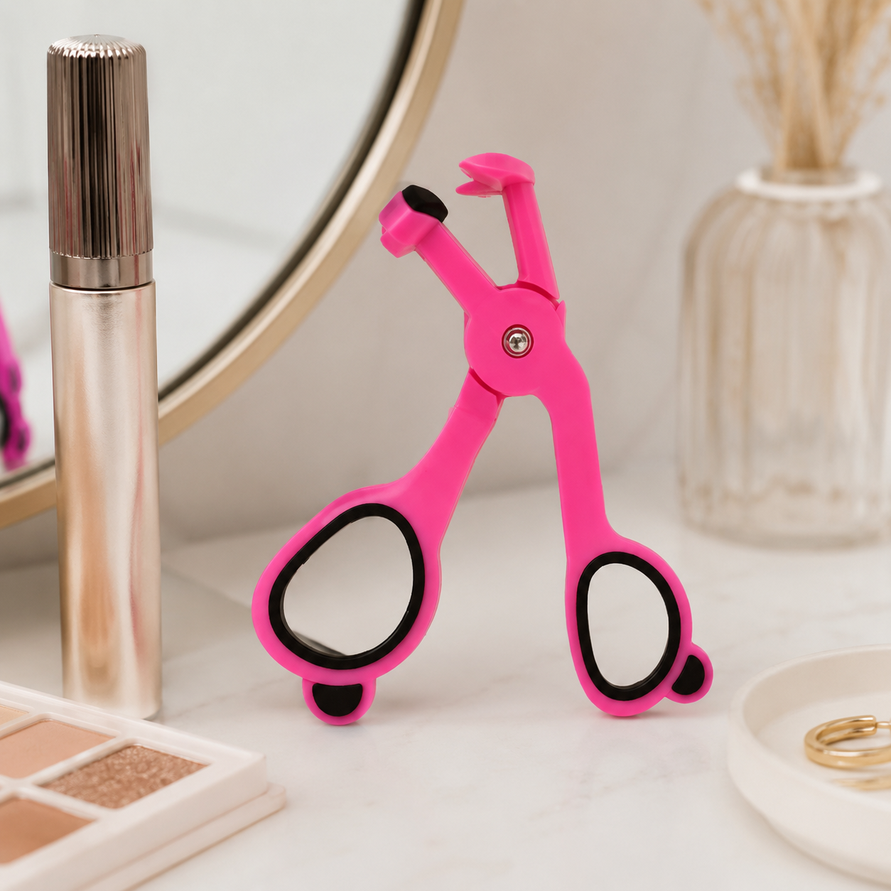 💗 Eyelash Curler | Plastic Vanity Beauty-Lovers | Hot-Pink Precision Grip