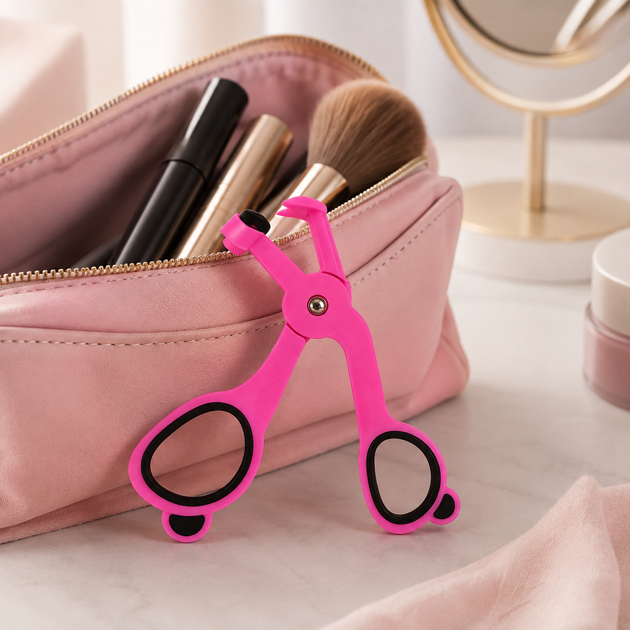 💗 Eyelash Curler | Plastic Vanity Beauty-Lovers | Hot-Pink Precision Grip