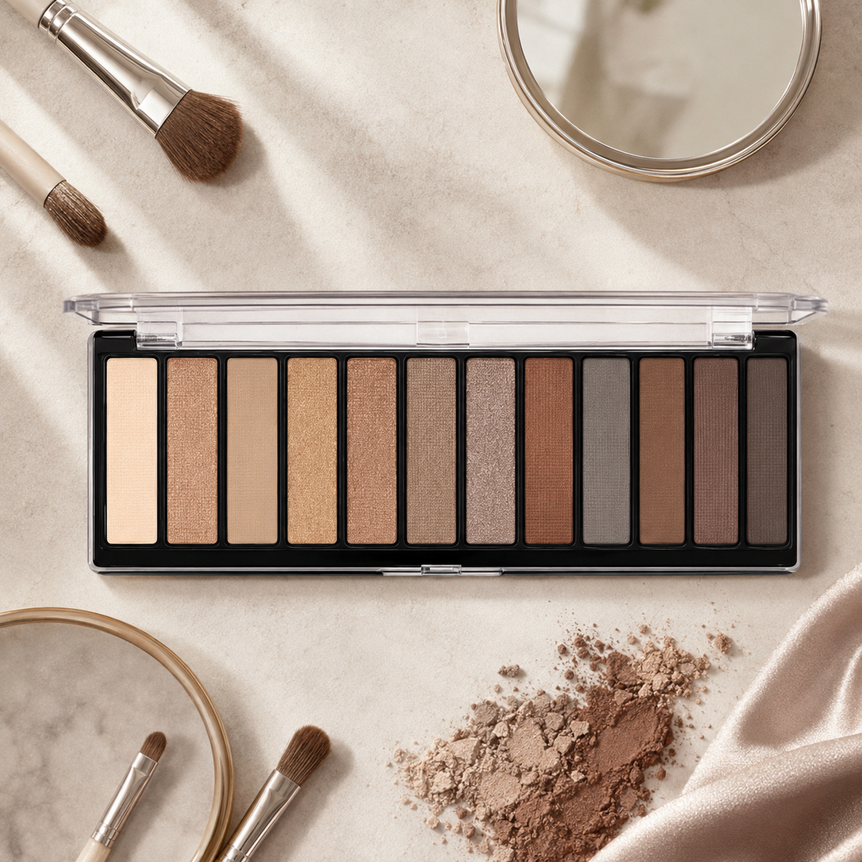 🎨 Eye-Catching | Silky Powder Vanity Beauty-Lovers | Neutral Gradient Palette