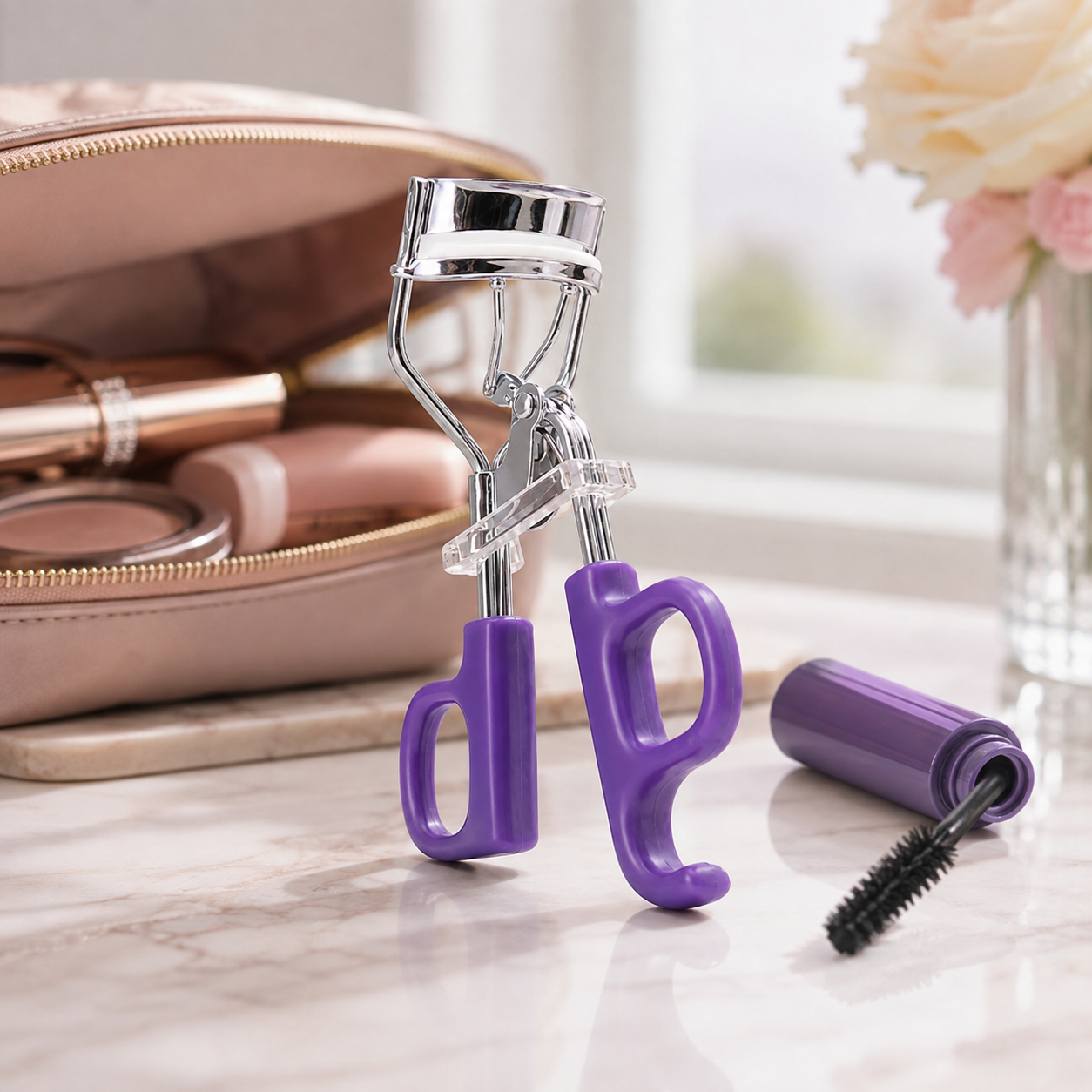 💜 Eyelash Curler | Steel Vanity Beauty-Lovers | Purple Ergonomic Design